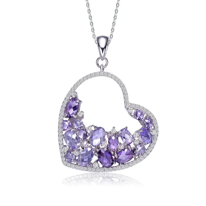 Palette Juliette Heart Purple Silver Couture Necklace