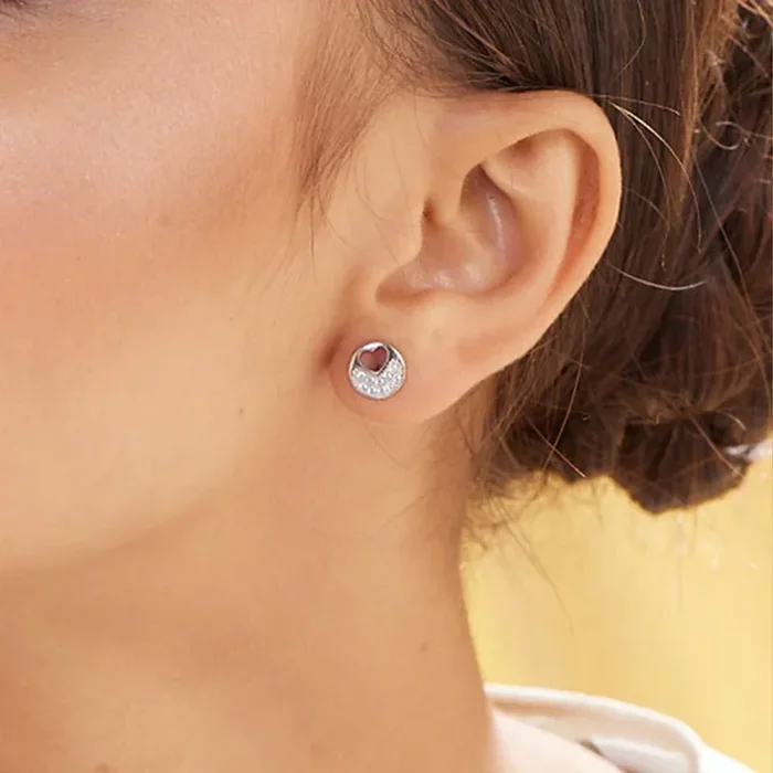 Pandora’s Heart Stud Earrings- 925 Silver