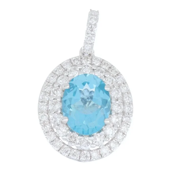 Paraiba Topaz Pendant (Paraiba Topaz 2.13 cts. White Diamond 0.79 cts.)
