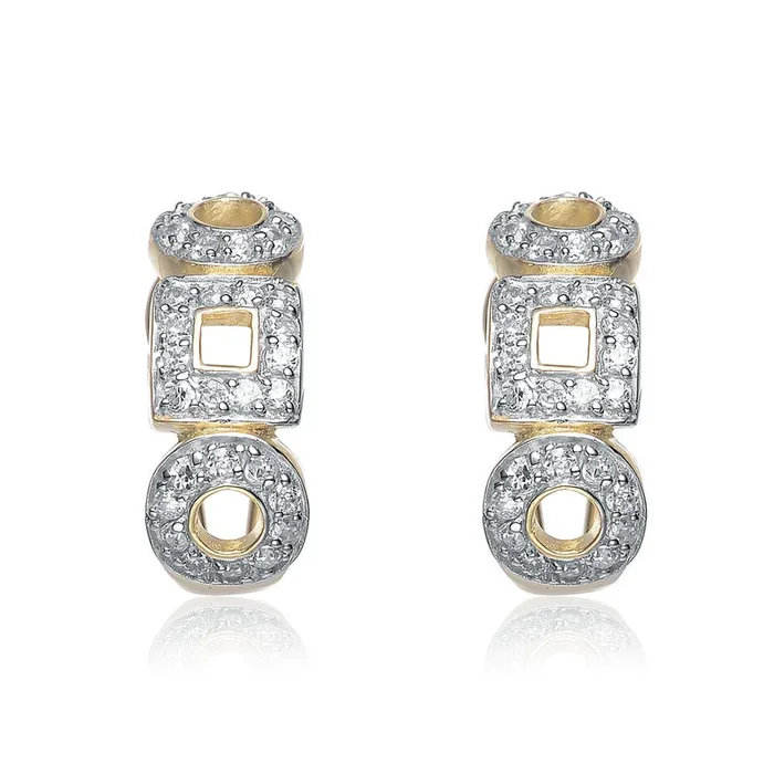 Paris Circles Dual Color Midi Earrings