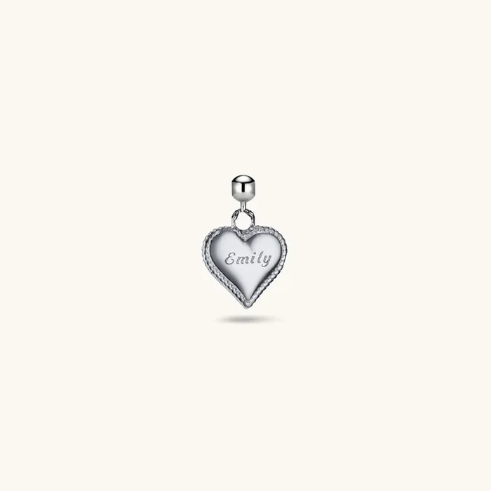 Passion Heart Charm Silver