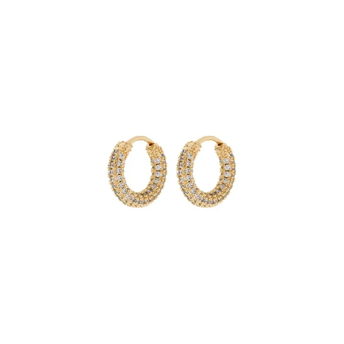 Pave Amalfi Huggies in Gold