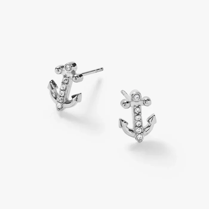 Pave Anchor Stud Earring