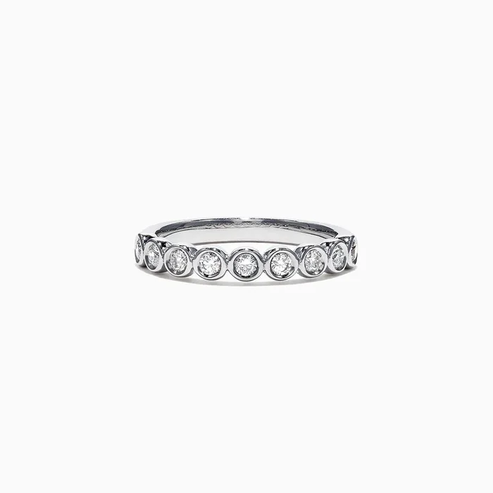 Pave Classica 14K White Gold Diamond Bezel Set Ring, 0.35 TCW