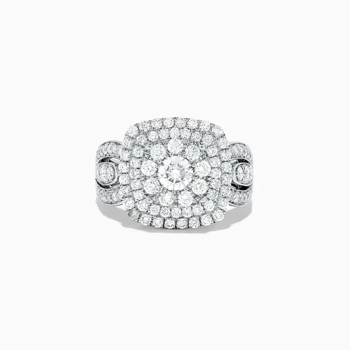 Pave Classica 14K White Gold Diamond Cluster Ring, 1.85 TCW