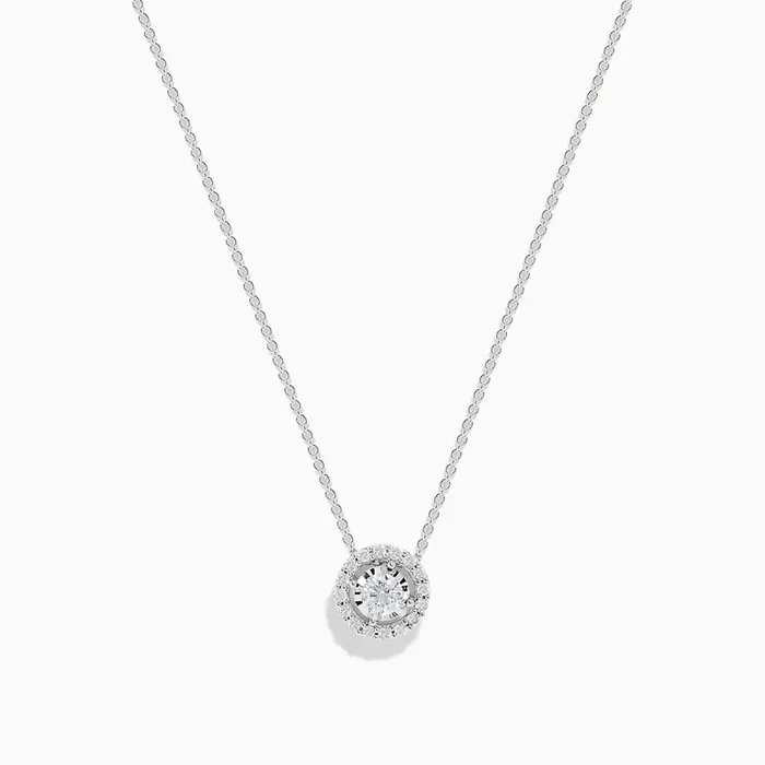 Pave Classica 14K White Gold Diamond Pendant 0.49 TCW