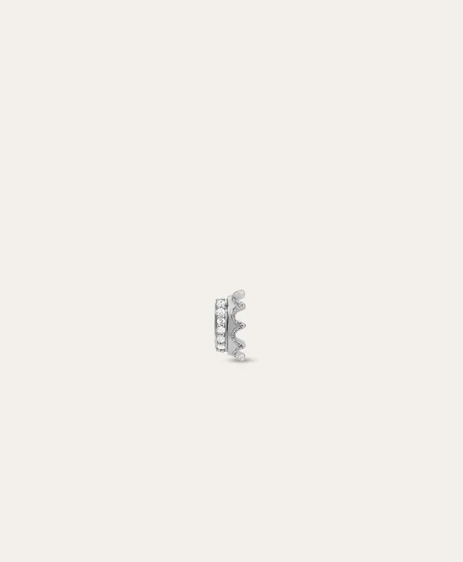 Pavé Crown Mini Bead in Sterling Silver