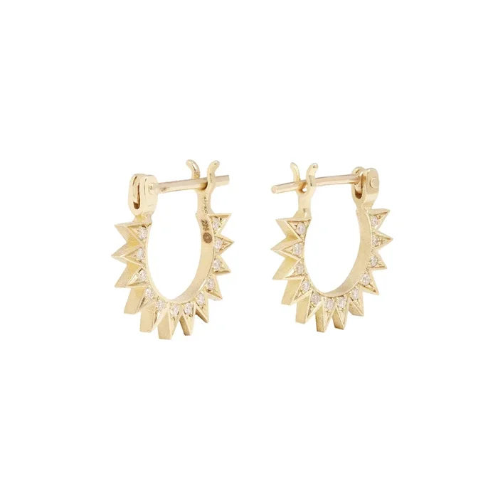 Pavé Diamond Baby Spur Hoops