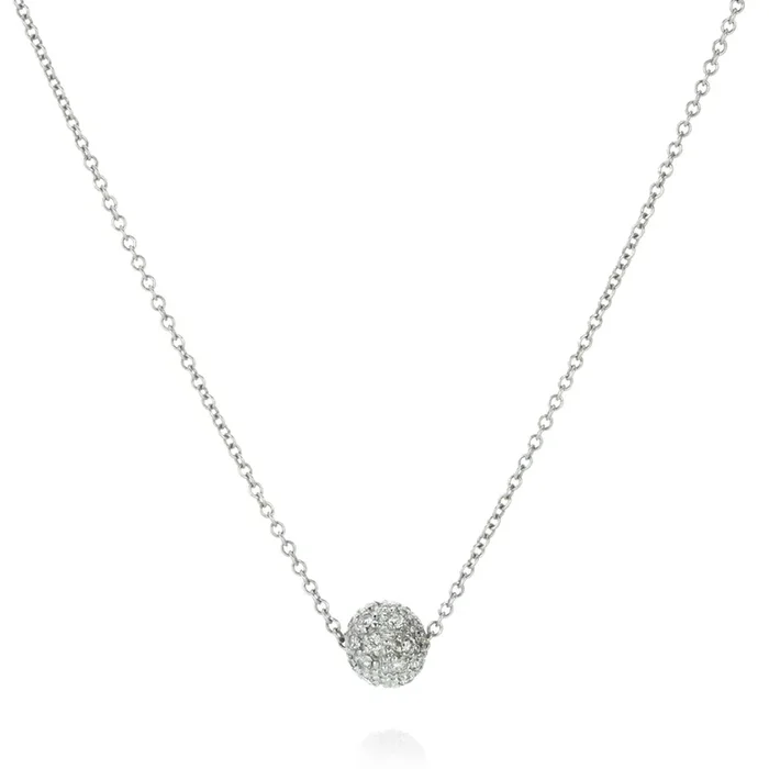 Pave Diamond Ball Pendant Necklace
