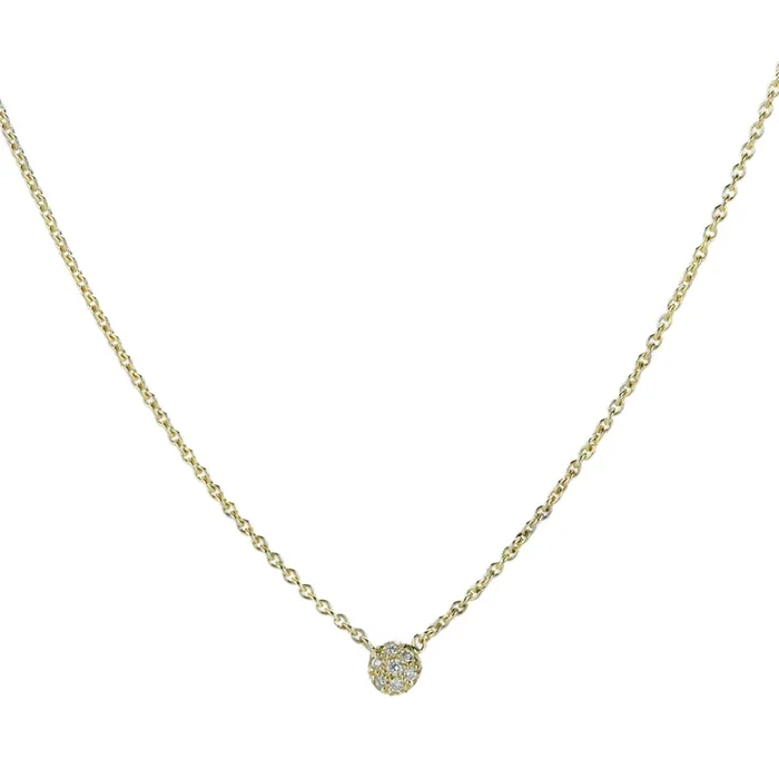Pave Diamond Bead Necklace