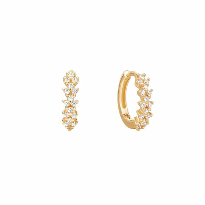 Pave Diamond Cluster Huggies