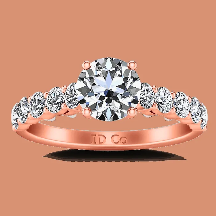 Pave Diamond Engagement Ring Grande 14K Rose Gold