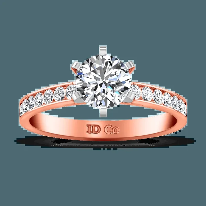 Pave Diamond Engagement Ring Yvonne 14K Rose Gold