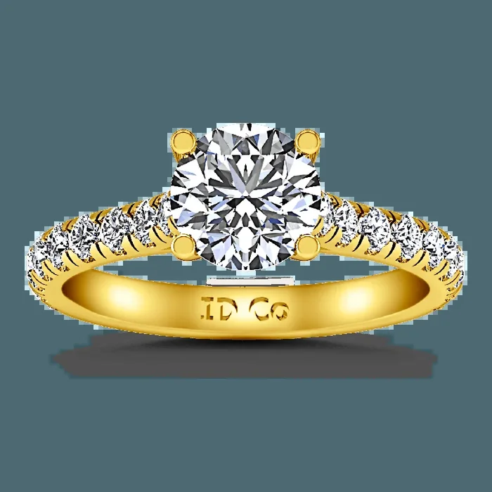 Pave Diamond EngagementRing Anabelle 14K Yellow Gold