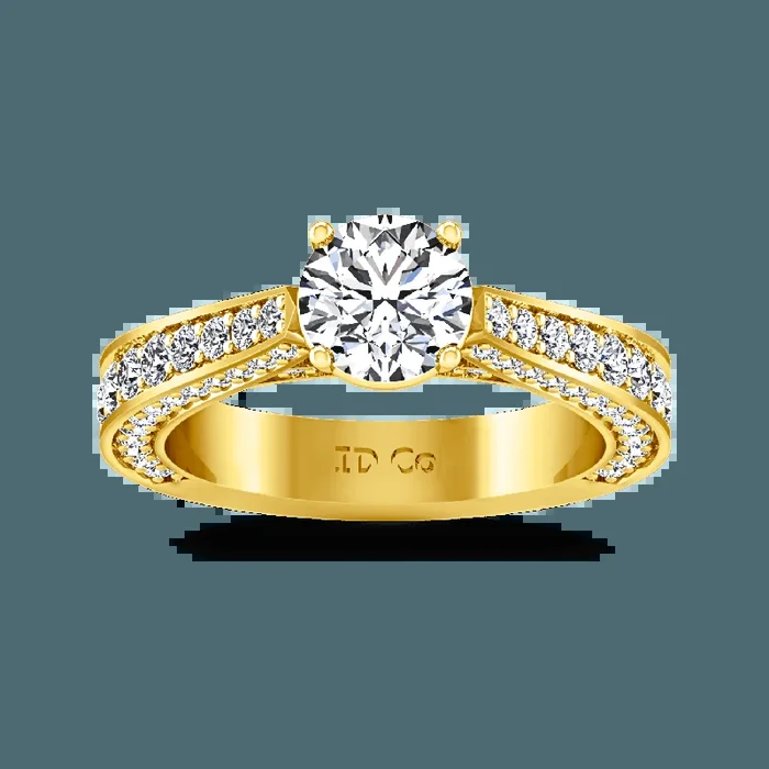 Pave Diamond EngagementRing Elizabeth 14K Yellow Gold