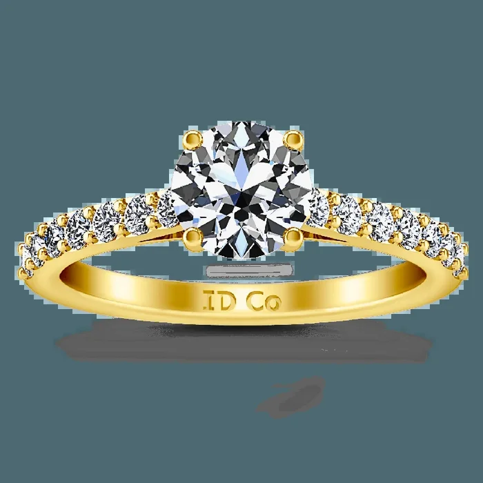 Pave Diamond EngagementRing Harmoney 14K Yellow Gold
