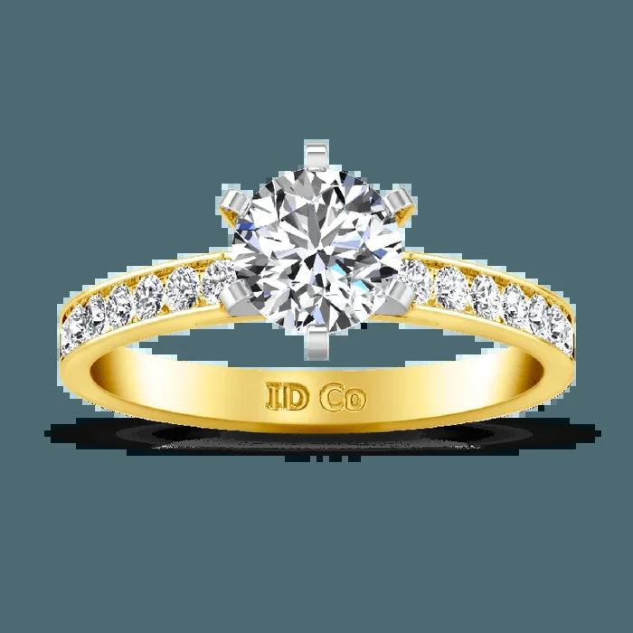 Pave Diamond EngagementRing Yvonne 14K Yellow Gold
