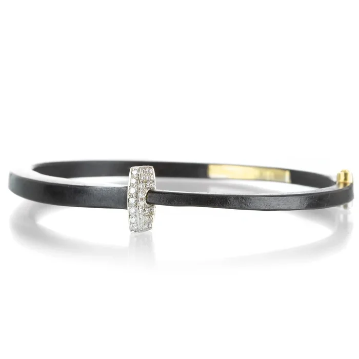 Pave Diamond Head Nail Bracelet