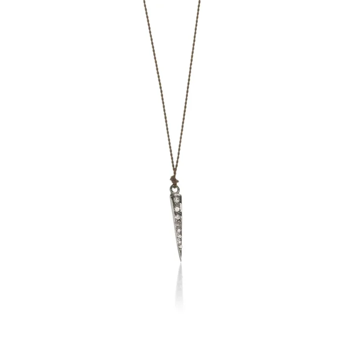 Pave Diamond Sword Charm Necklace