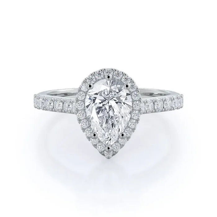 Pave Halo Diamond Engagement Ring – Home Preview