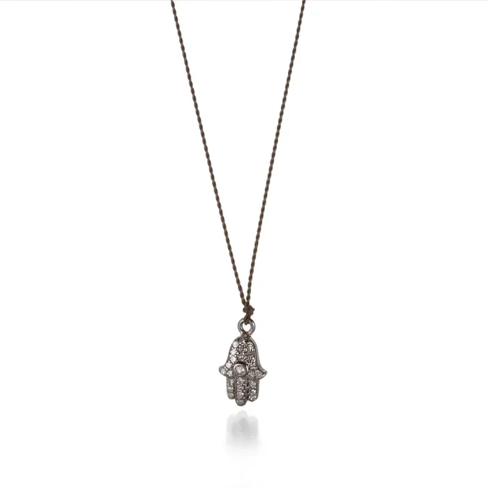 Pave Hamsa Pendant