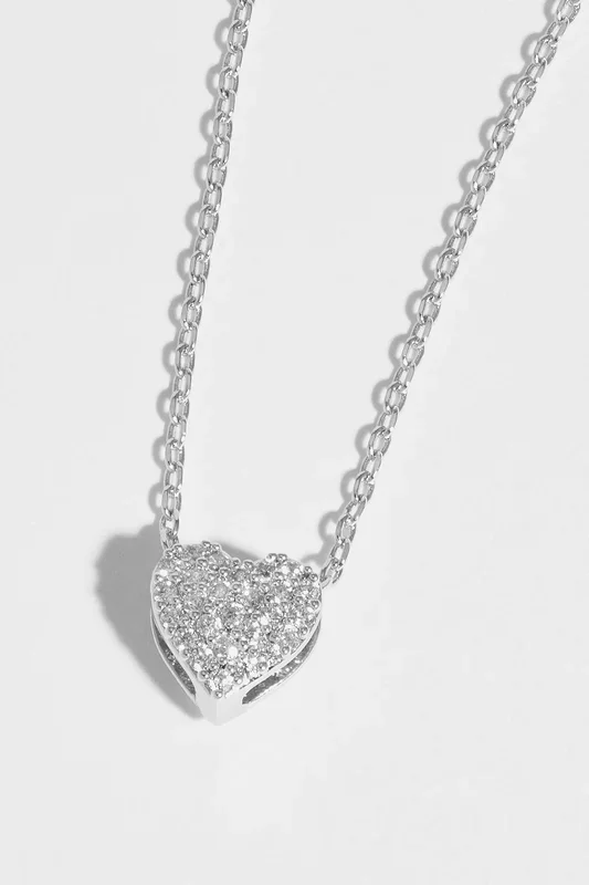 Pave Heart Slider Necklace
