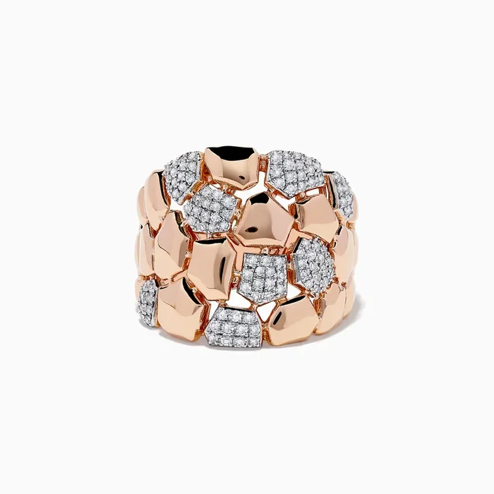Pave Rose 14K White and Rose Gold Diamond Ring
