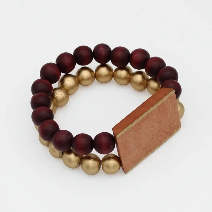 Peach Bar and Bead Bracelet