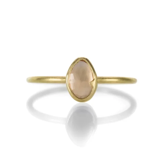Peach Rose Cut Sapphire Ring