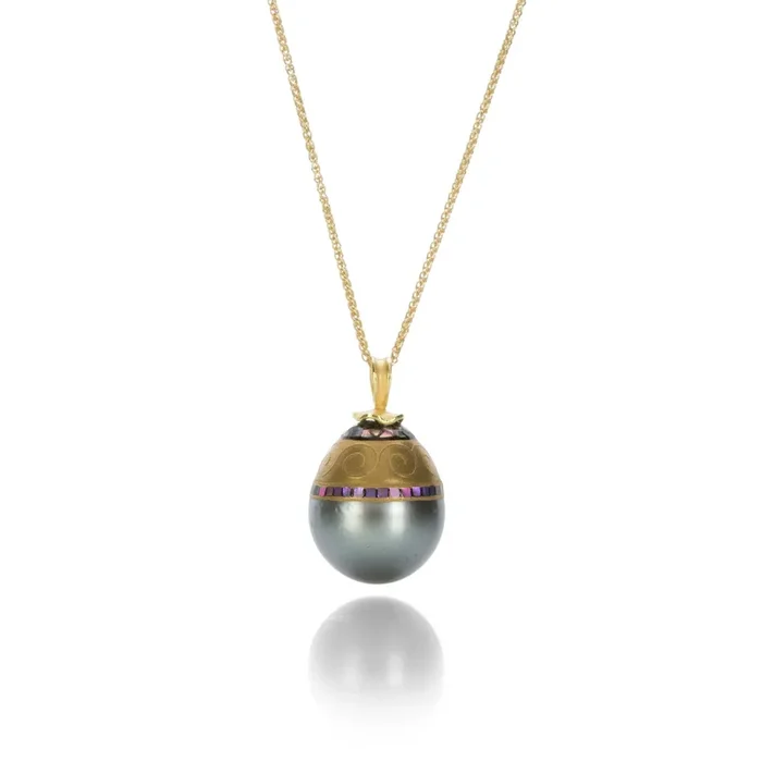 Peacock Tahitian Pearl Necklace
