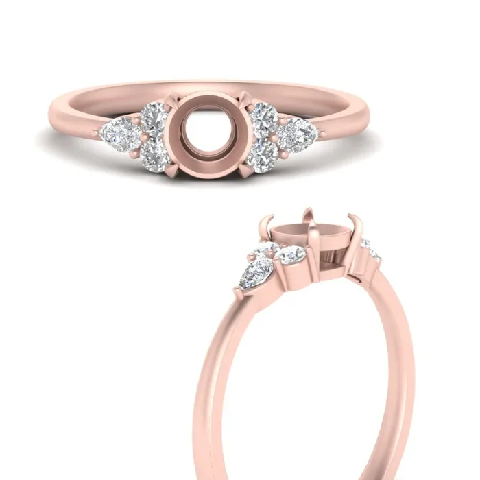 Pear Accented Simple Semi Mount Ring