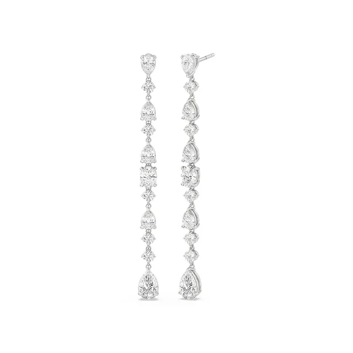 Pear and Oval Sparkling Dangler Earrings