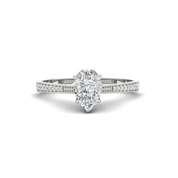 Pear Cut Cathedral Engagement Ring