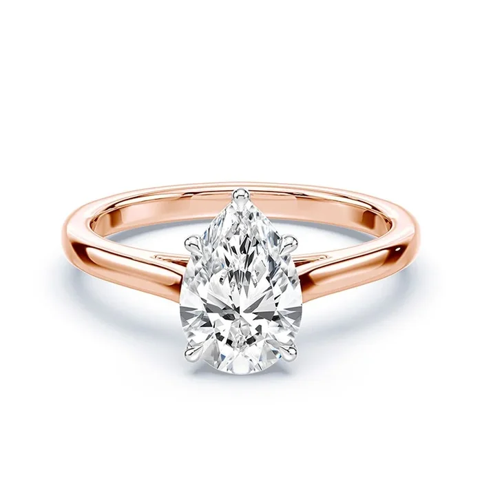 Pear Cut Sleek Cathedral Ring