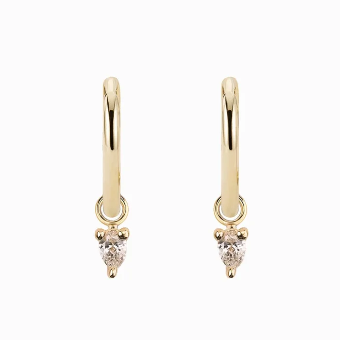 Pear Diamond Hoop Earring
