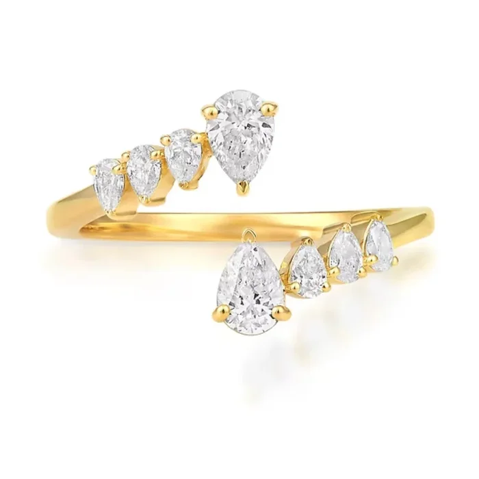 Pear Diamond Wrap Ring