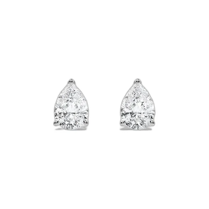 Pear Lab Grown 3 Prong Studs
