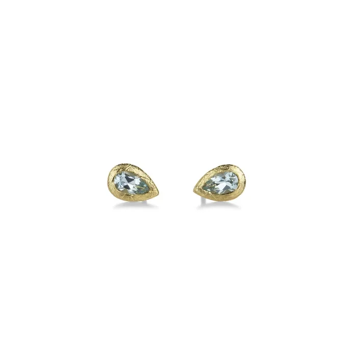 Pear Shaped Aquamarine Studs