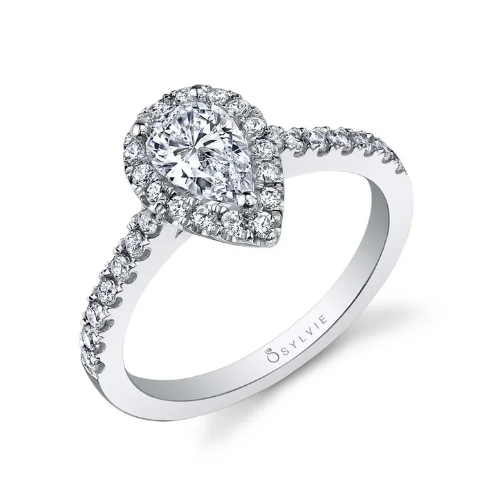 Pear Shaped Classic Halo Engagement Ring – Chantelle