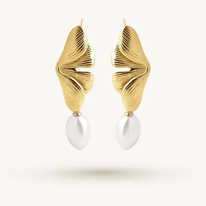 Pearl Accent Wing Drop Earring