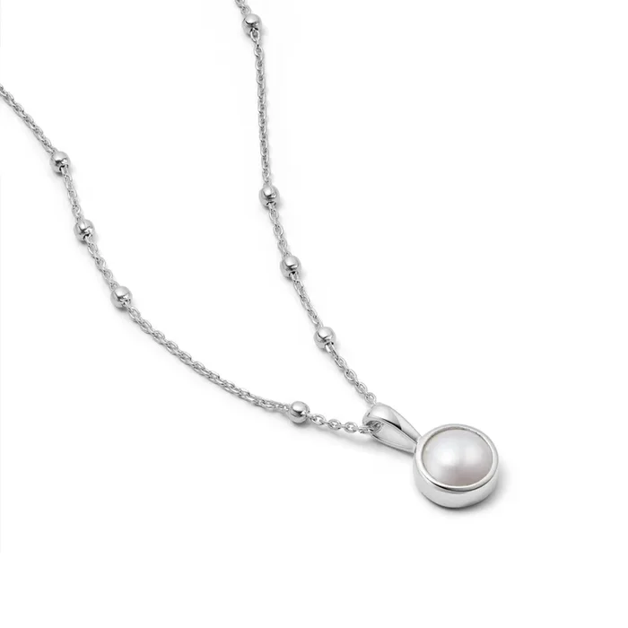 Pearl Healing Stone Necklace Sterling Silver