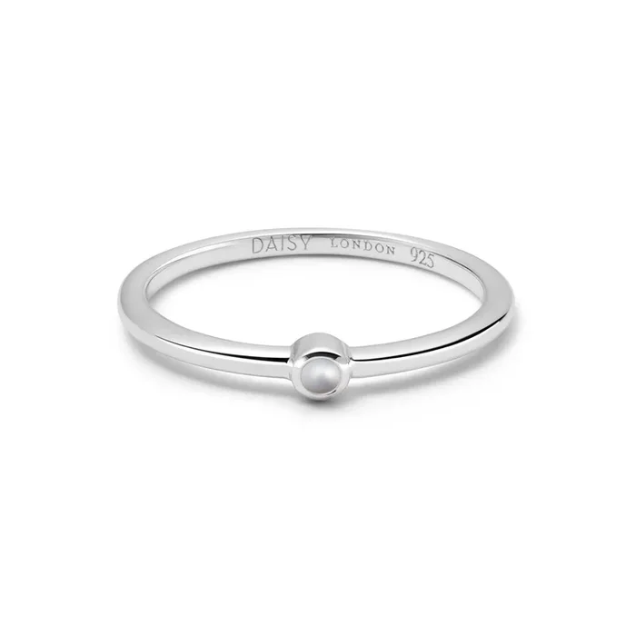 Pearl Healing Stone Ring Sterling Silver