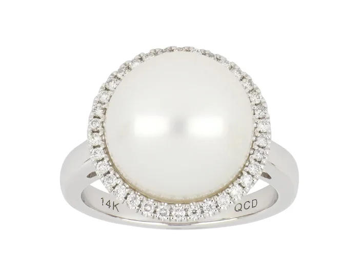 Pearl Ladies Ring (South Sea Pearl 13mm White Diamond 0.24 cts.)