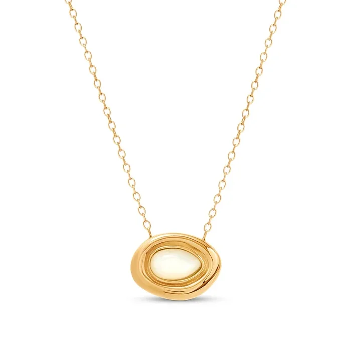 Pearl Molten Necklace (Gold)