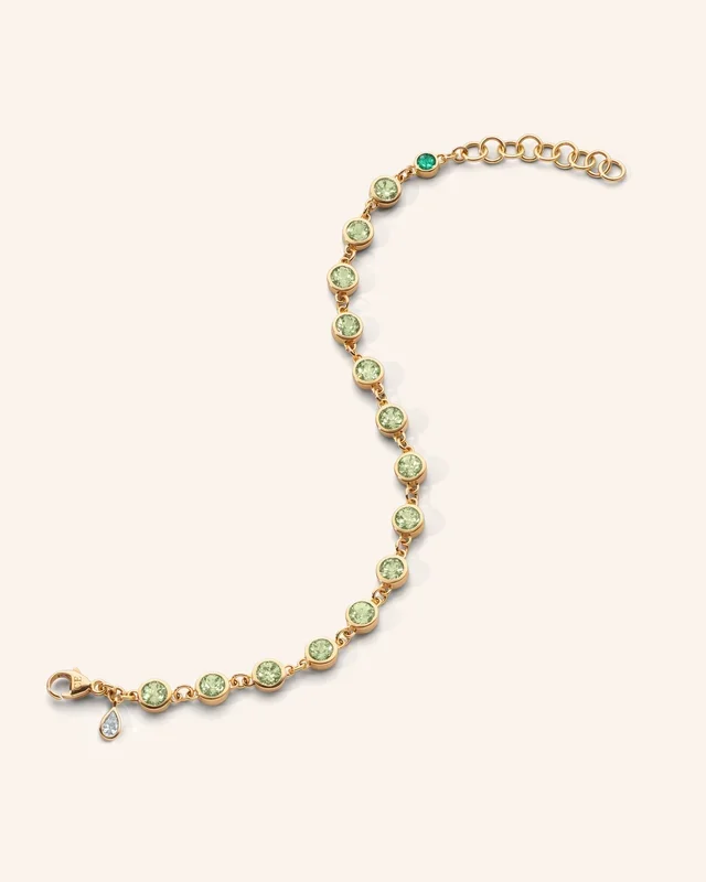 Peridot Tennis Bracelet in 18K Gold