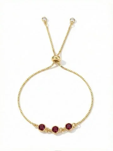 Perry Street Crystal Bolo Bracelet Red Crystal