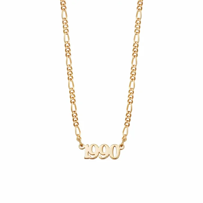 Personalised Year Necklace 18ct Gold Plate