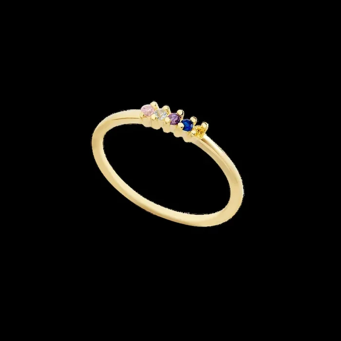 Personalized Dainty Birthstones Ring