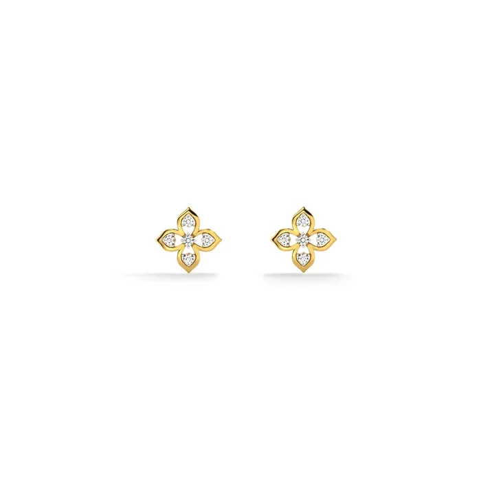 Petal Cluster 9KT Gold Lab Grown Diamond Stud Earring
