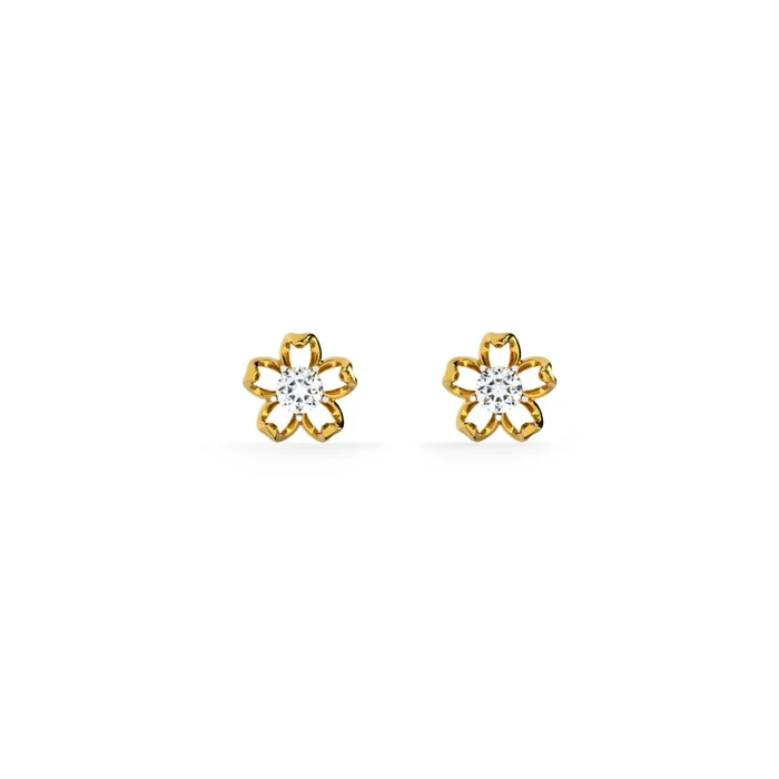 Petal Kiss 9KT Gold Lab Grown Diamond Stud Earring